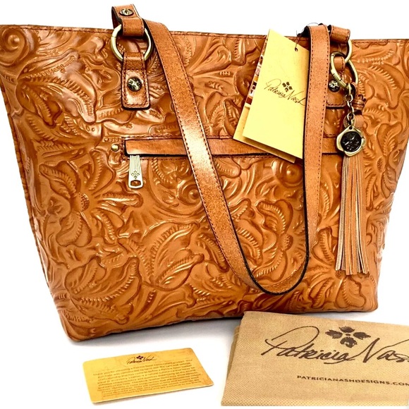 Patricia Nash Bags Patricia Nash Hand Tooled Leather Alessano Tote Bag New With All Tags